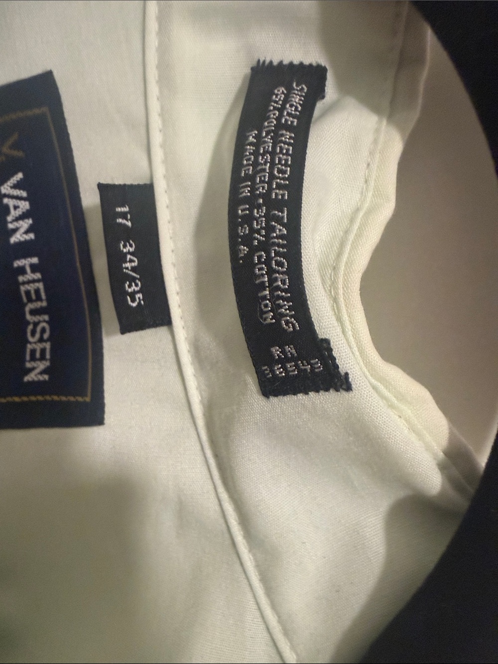 Vintage Van Heusen Mint Green Long Sleeve Dress Shirt 17 34/35 Made in USA - Picture 3 of 12